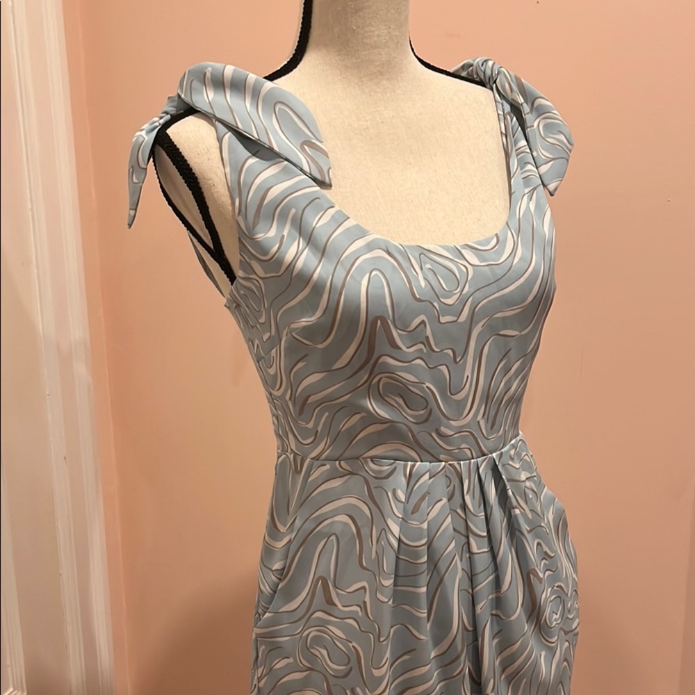 Lightweight Hippie Blue Swirl Dress (with deep pockets!!)